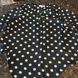 POPSUGAR Black and White Polka Dot Top XXL